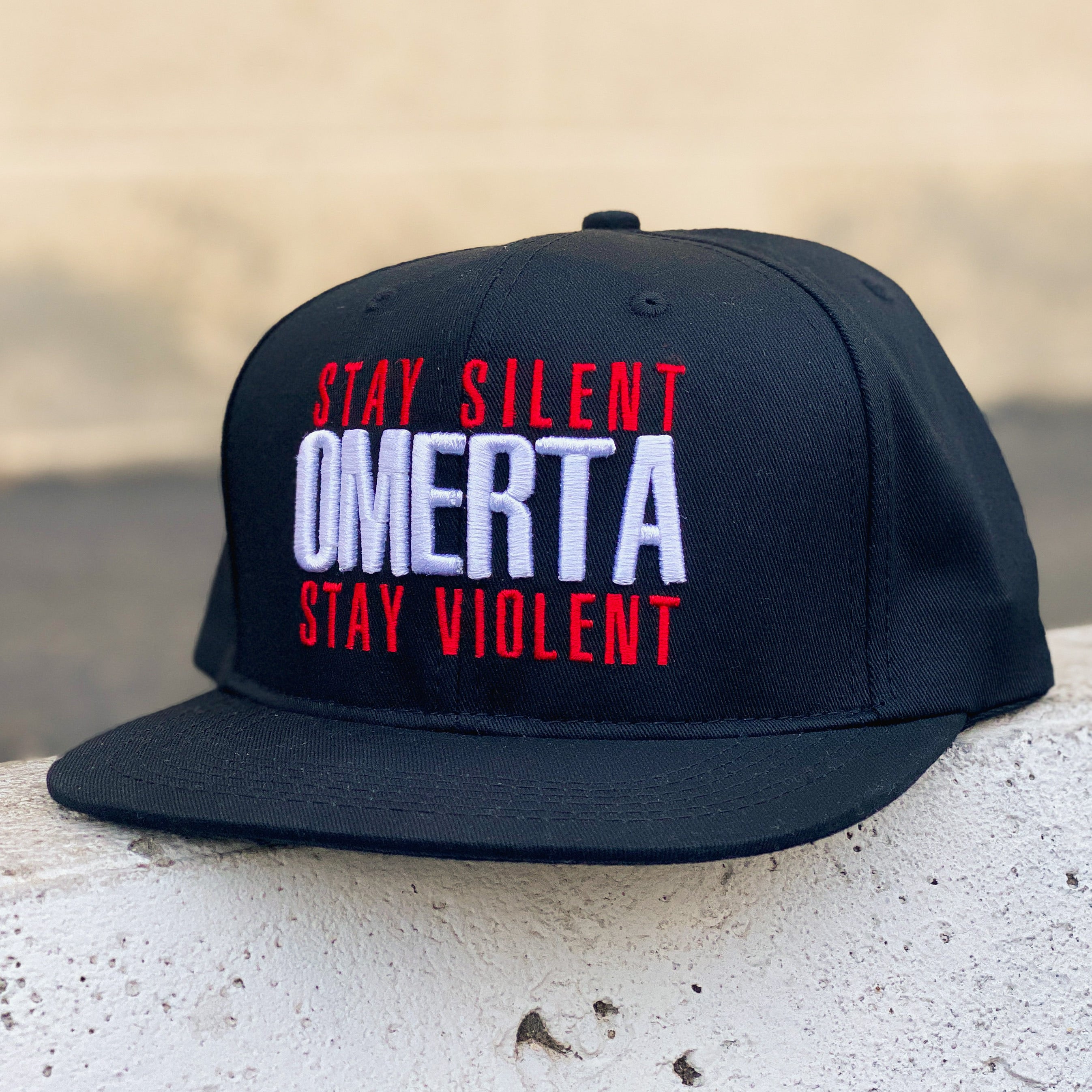 Stay Silent Stay Violent Black Snapback Hat