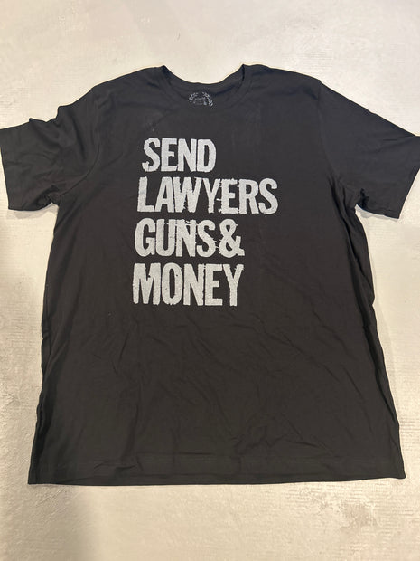 CLEARANCE - Send Lawyers, Guns and Money Black Shirt - 3X-Large