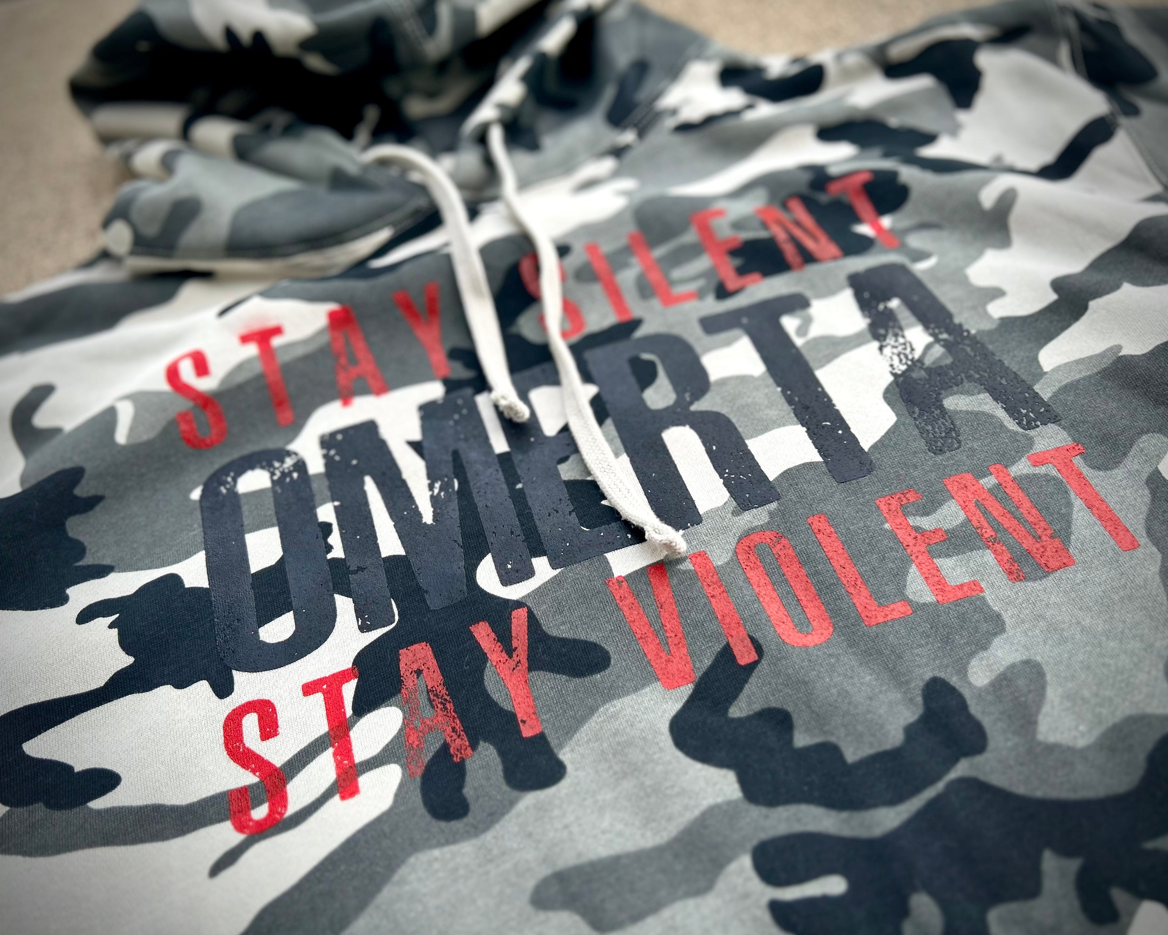 Stay Silent Stay Violent Snow Camo Heavyweight Pullover Sweatshirt