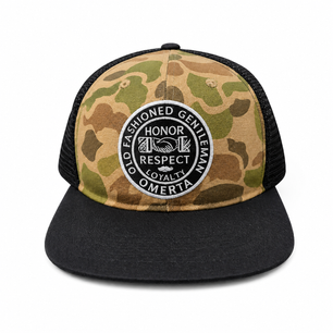 Old Fashioned Gentleman Frogskin Camo Black Meshback Hat