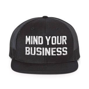 Mind Your Business Black Meshback Hat
