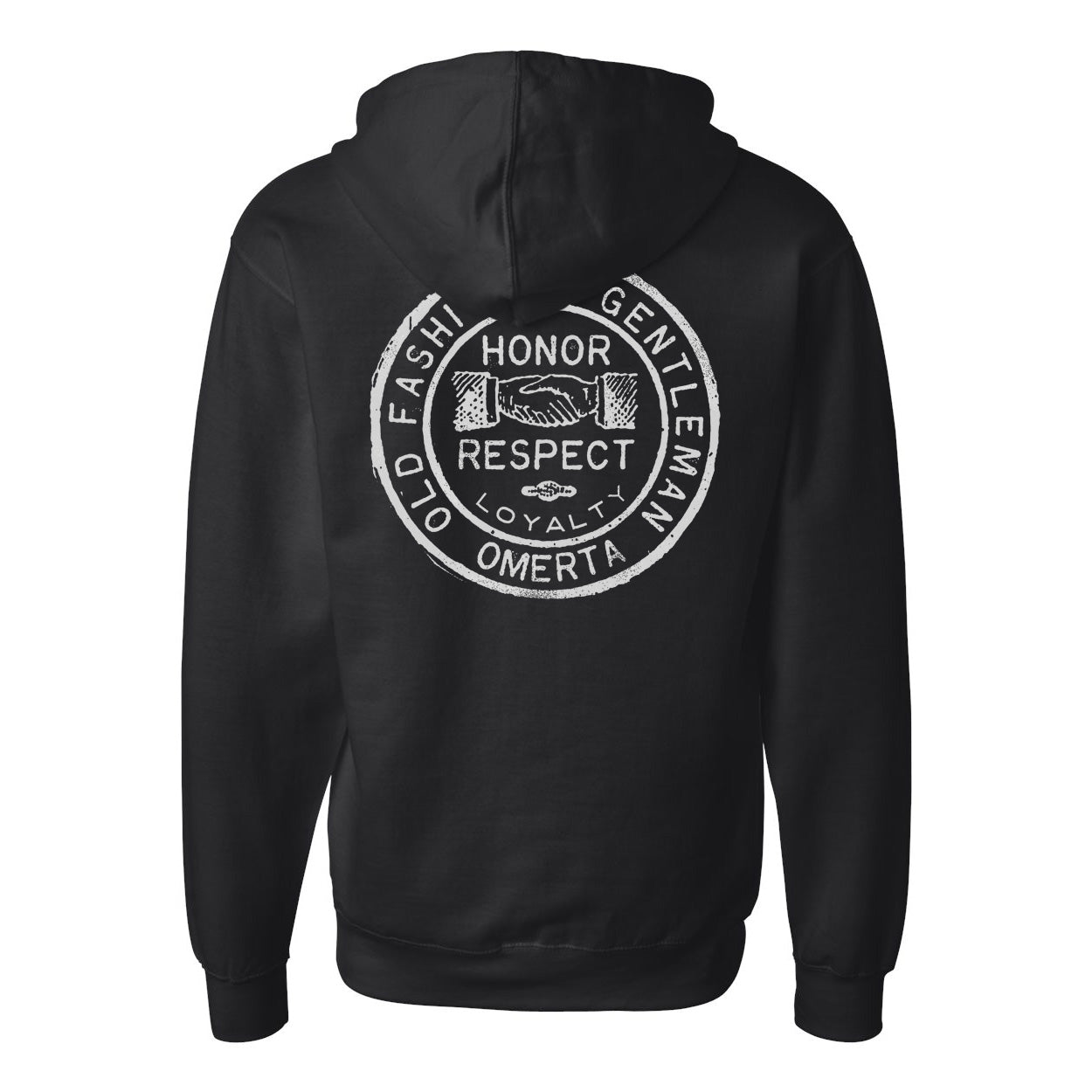 Old Fashioned Gentleman Black Zipper Hoodie