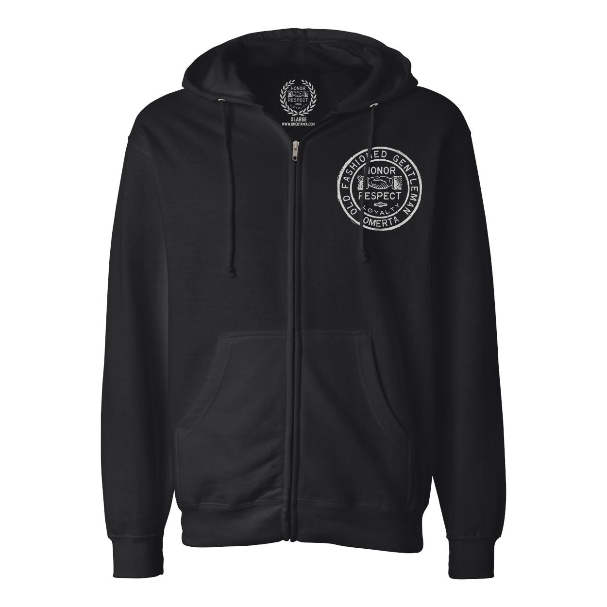 Old Fashioned Gentleman Black Zipper Hoodie