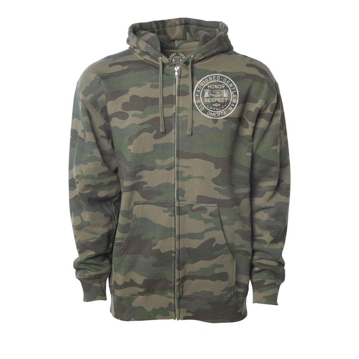 Old Fashioned Gentleman Camo Zipper Hoodie
