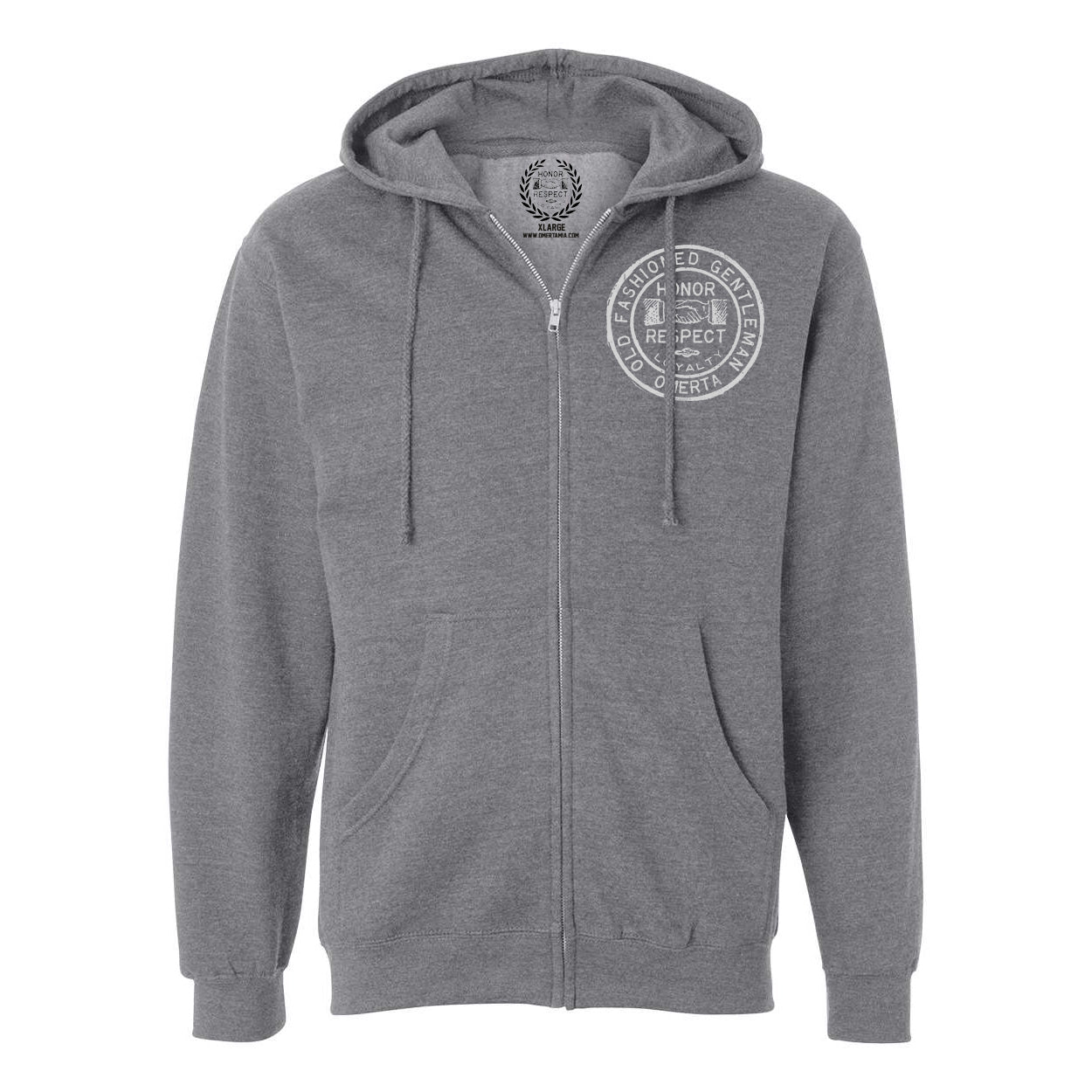 Old Fashioned Gentleman Gunmetal Heather Zipper Hoodie