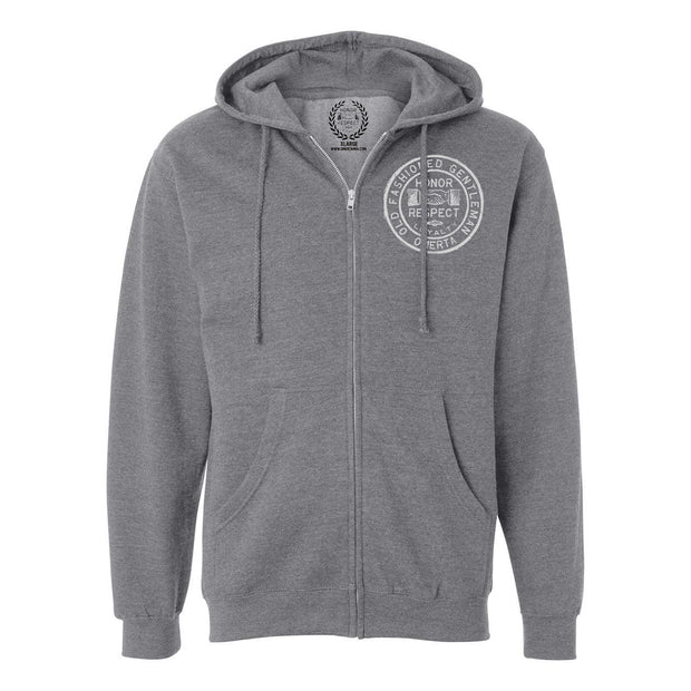 Old Fashioned Gentleman Gunmetal Heather Zipper Hoodie