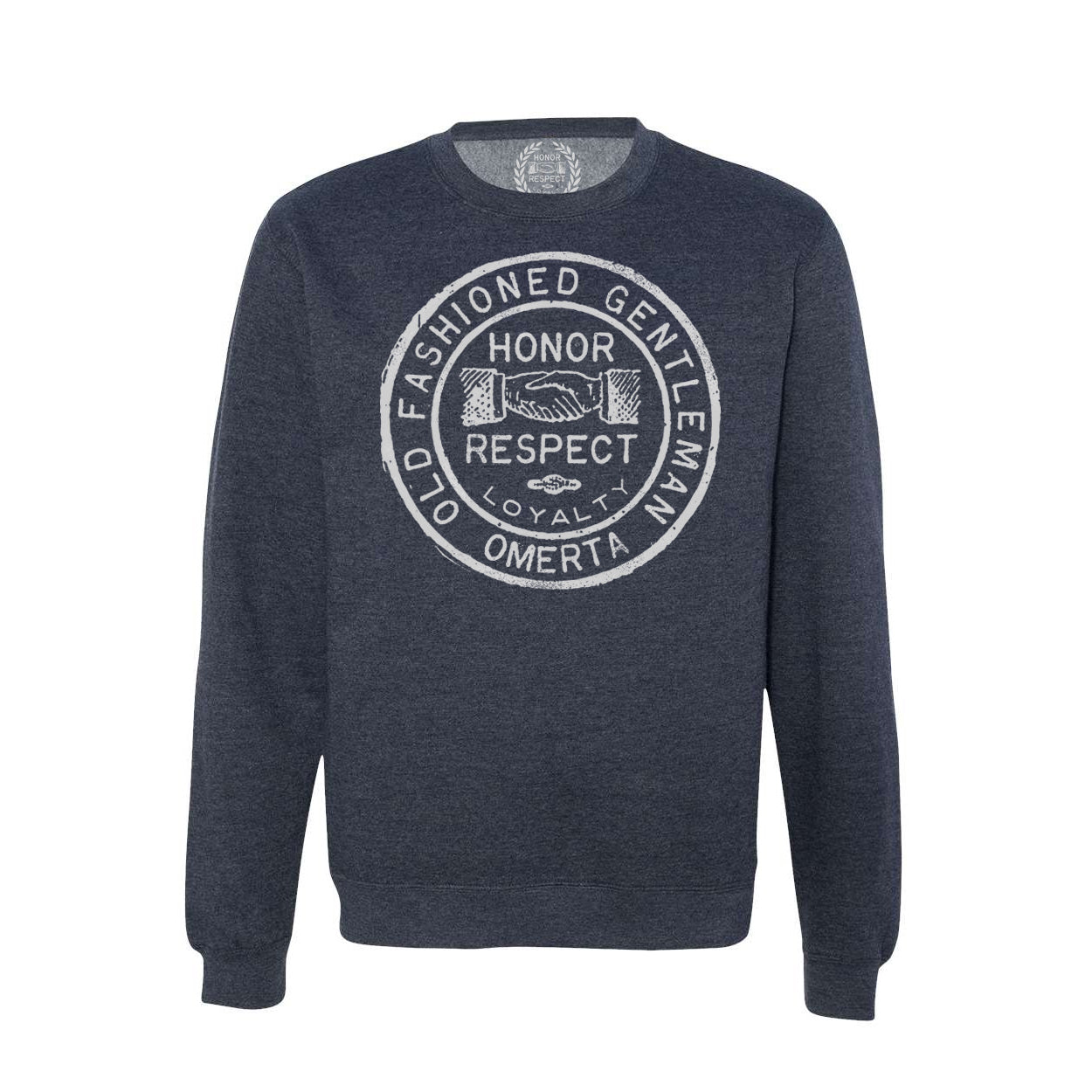 Old Fashioned Gentleman Heather Navy Crewneck Sweatshirt