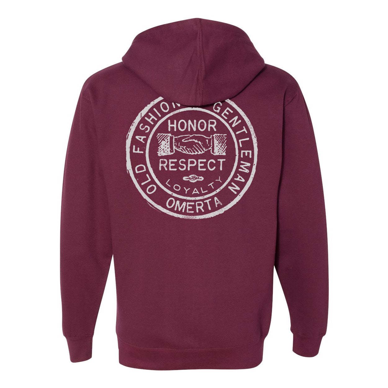 Old Fashioned Gentleman Maroon Zipper Hoodie