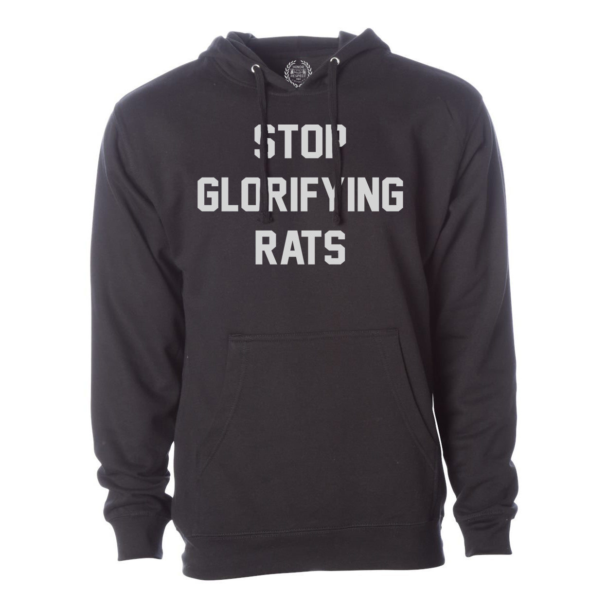 Stop Glorifying Rats Black Pullover Sweatshirt