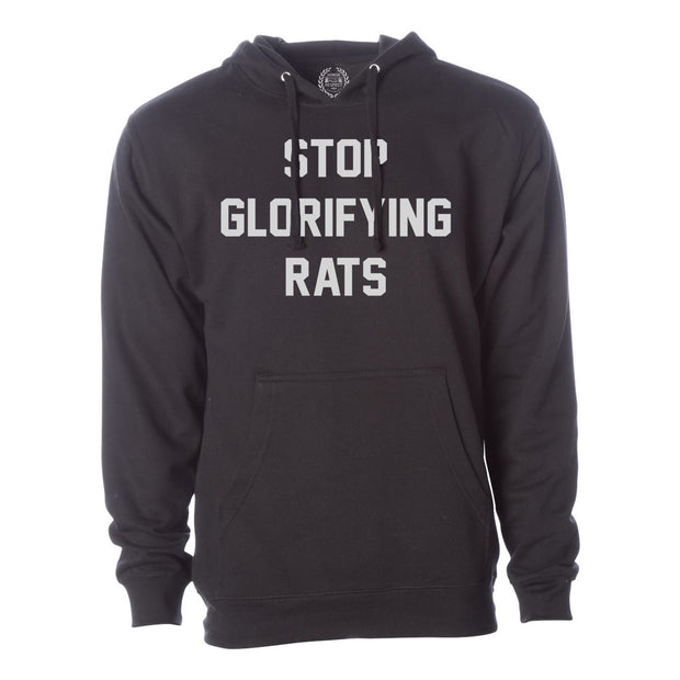Stop Glorifying Rats Black Pullover Sweatshirt