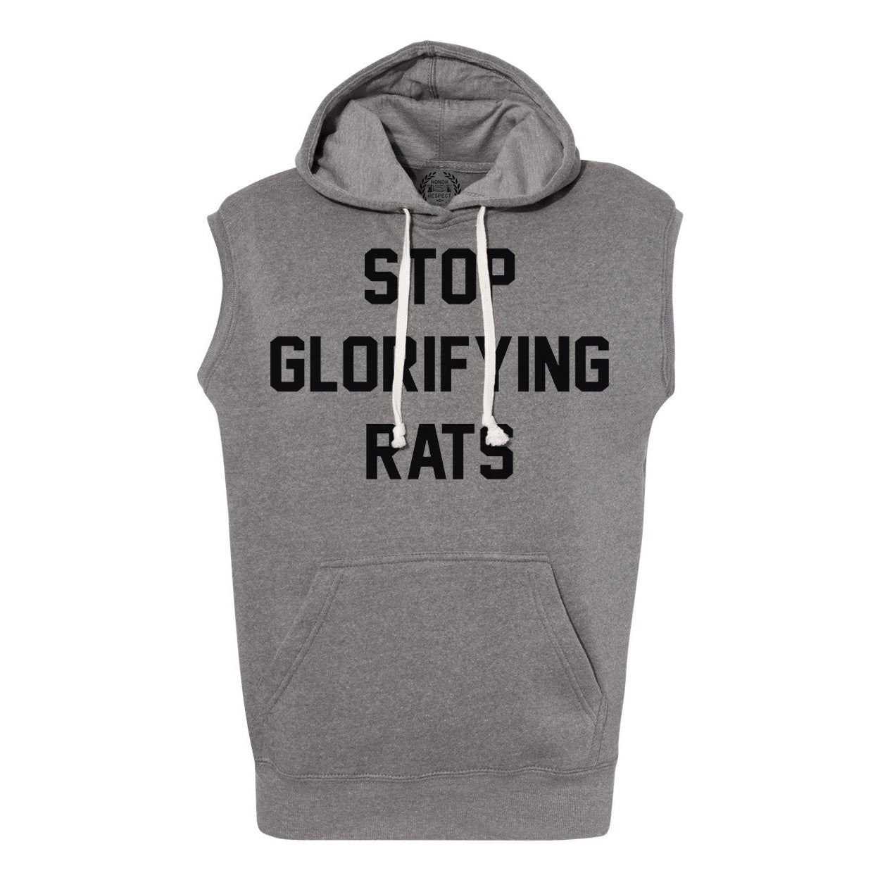 Stop Glorifying Rats Sleeveless Smoke Triblend Boxing Pullover Sweatshirt