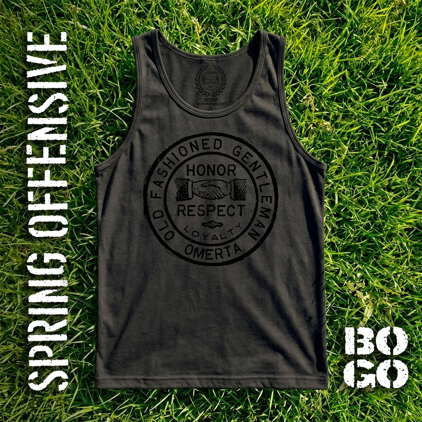 Old Fashioned Gentleman BLACK ON BLACK Tank Top