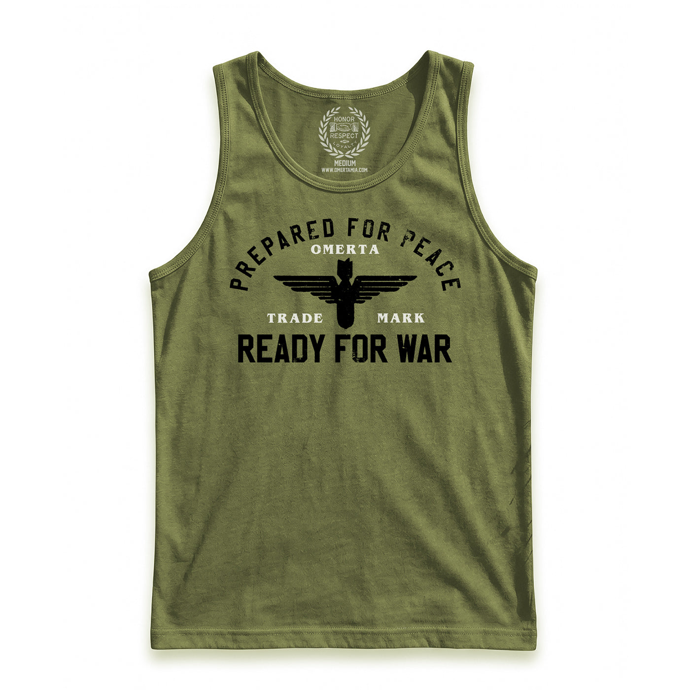 Ready For War Military Green Tank Top