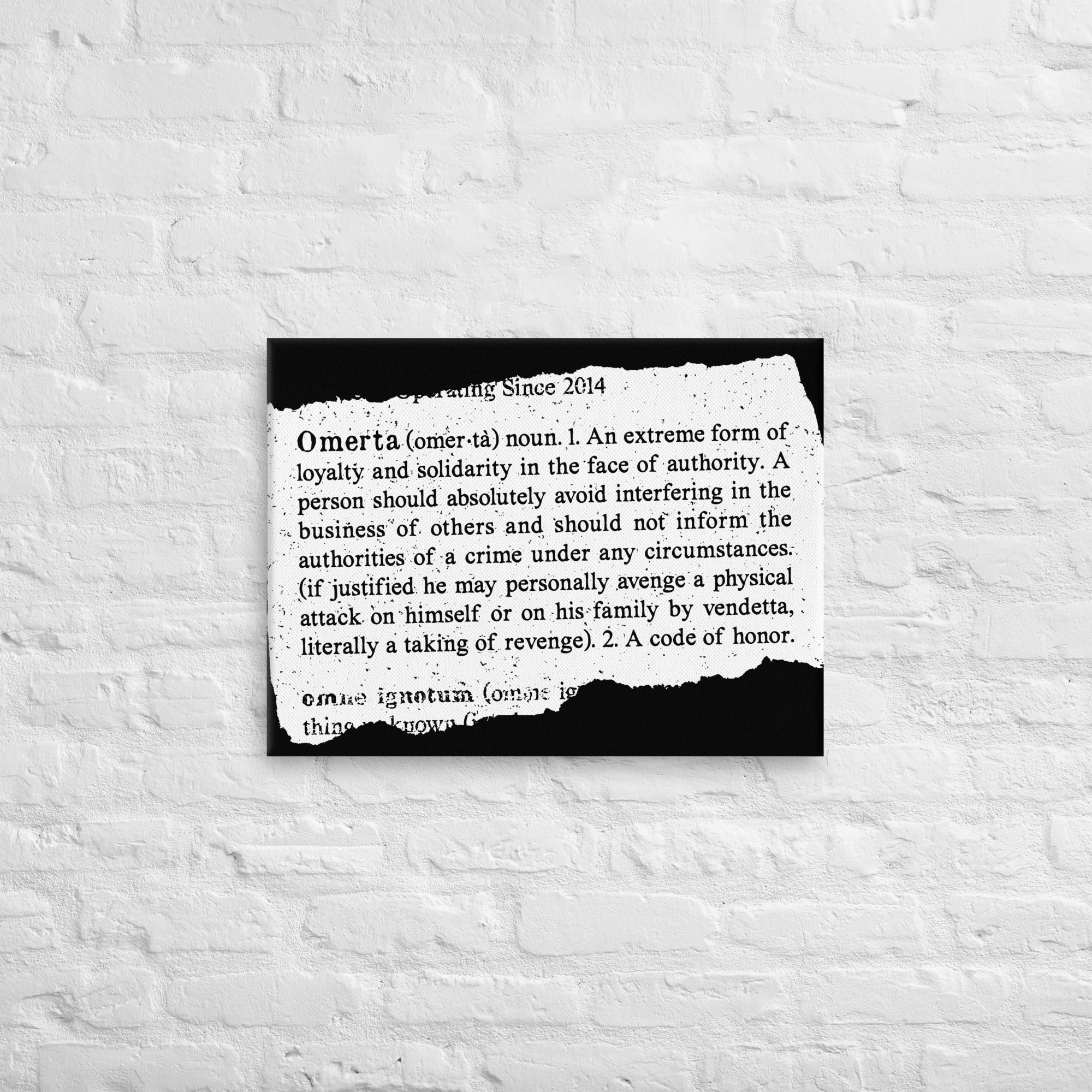 Definition 18 X 24 Canvas Omerta definition-18-x-24-canvas-omerta