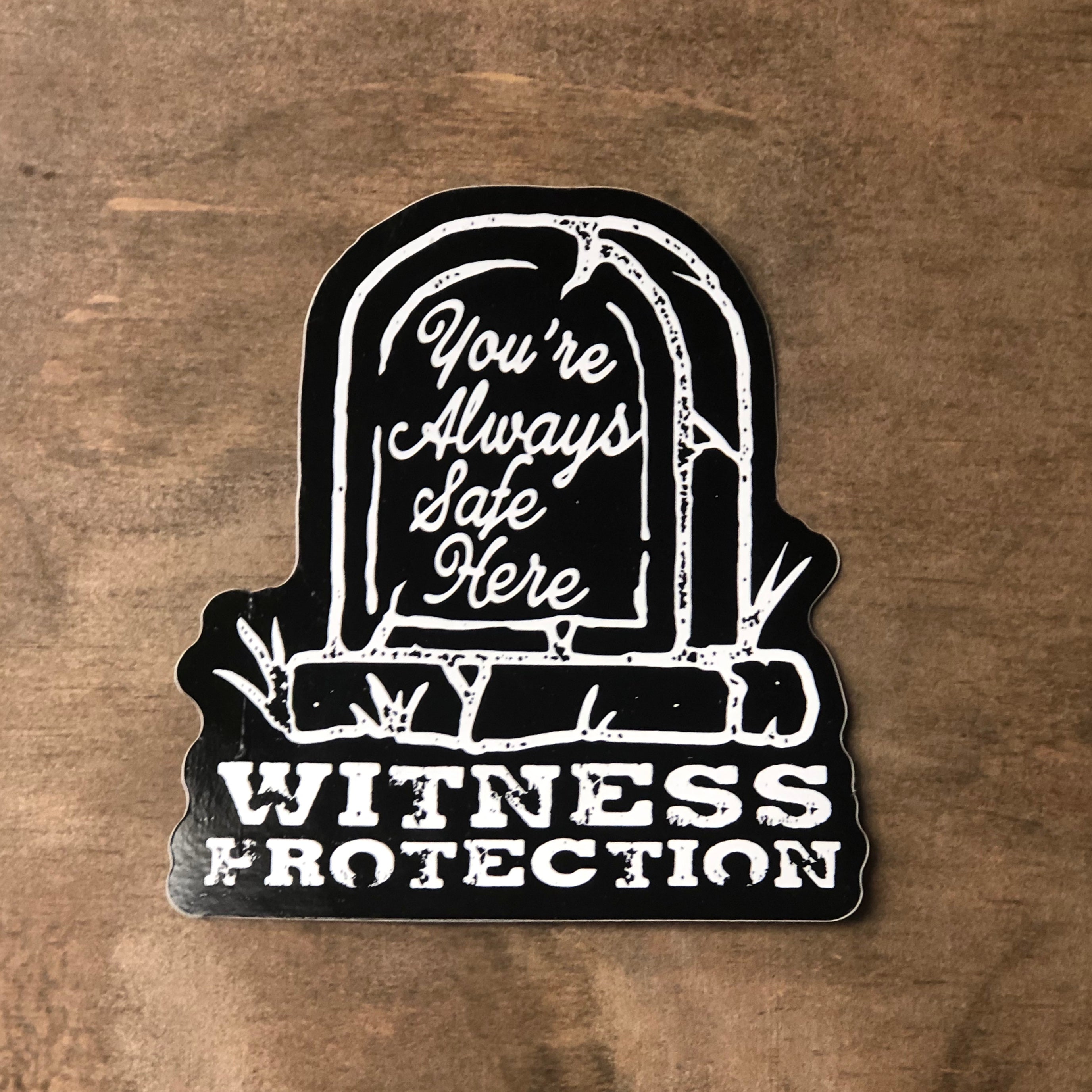 Witness Protection Black Sticker 3.5
