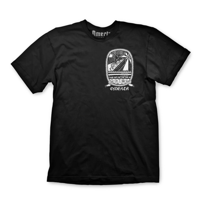 Loose Lips Black Shirt by Johnny Peebucks