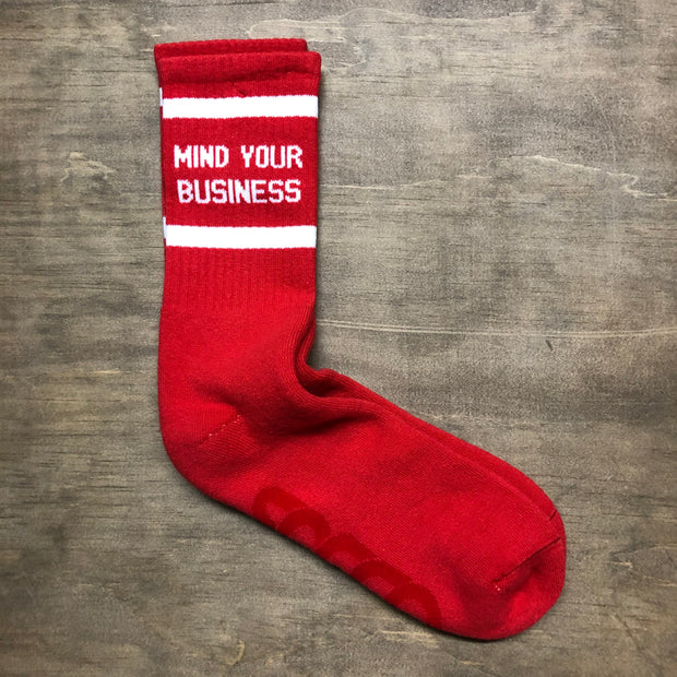 Mind Your Business Red w/ White Socks
