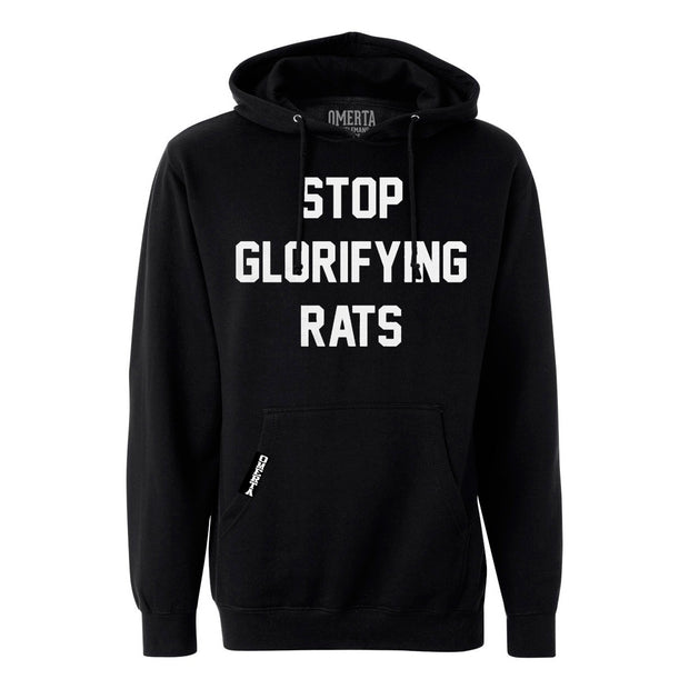 Stop Glorifying Rats Black Pullover Sweatshirt
