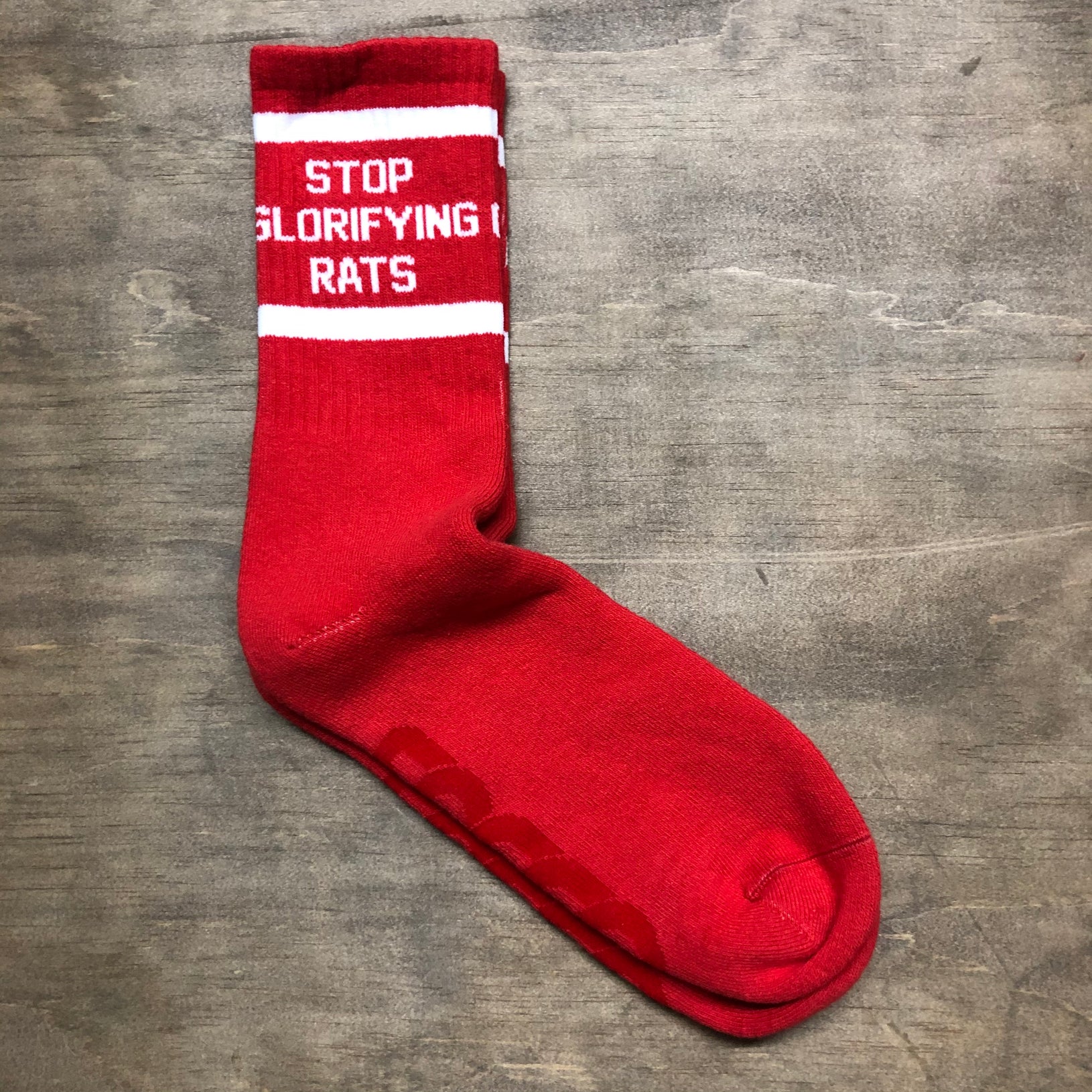 Stop Glorifying Rats Red w/ White Socks – Omerta
