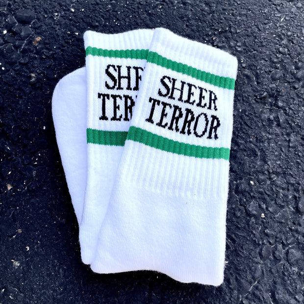 Sheer Terror White w/ Green Socks
