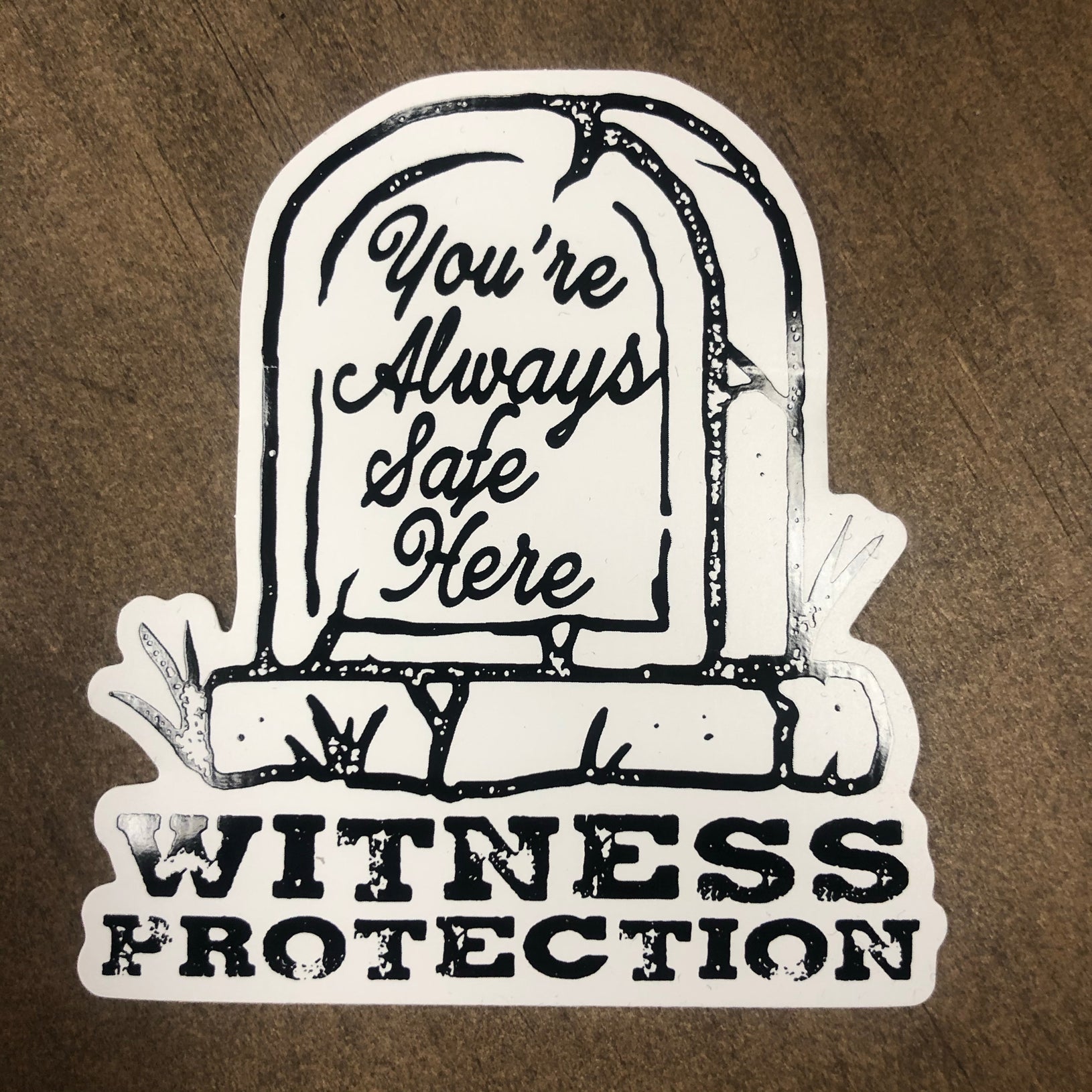 Witness Protection White Sticker 3.5